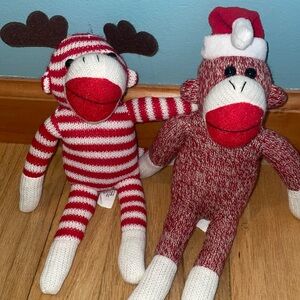 Pair of adorable Galerie Sock Monkeys